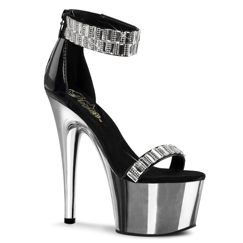 Pleaser ADORE-769RS Chrome Platform Ankle Cuff Heels