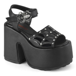 Demonia CAMEL-17 Black Vegan Chunky Platform Sandal