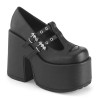 Demonia CAMEL-55 Black Vegan Leather Women Heels