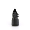 Demonia CAMEL-55 Black Vegan Leather Women Heels