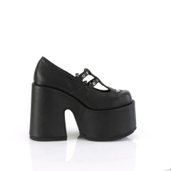 Demonia CAMEL-55 Black Vegan Leather Women Heels