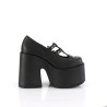 Demonia CAMEL-55 Black Vegan Leather Women Heels