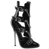 Devious DAGGER-15 Black Patent Ankle High Stiletto Boots