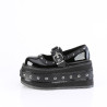 Demonia DAMNED-20 Black Patent Platform Women Boots