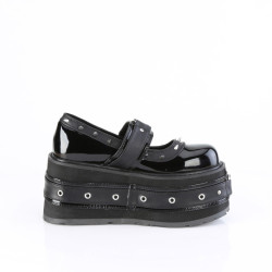Demonia DAMNED-20 Black Patent Platform Women Boots