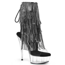 Pleaser DELIGHT-1017RSF Transparent Black Ankle Boots