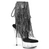 Pleaser DELIGHT-1017RSF Transparent Black Ankle Boots