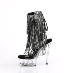 Pleaser DELIGHT-1017RSF Transparent Black Ankle Boots