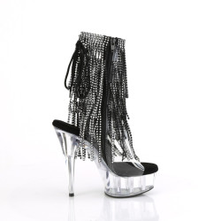 Pleaser DELIGHT-1017RSF Transparent Black Ankle Boots