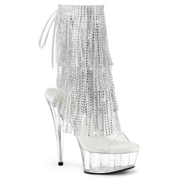 Pleaser DELIGHT-1017RSF Transparent Silver Ankle Boots