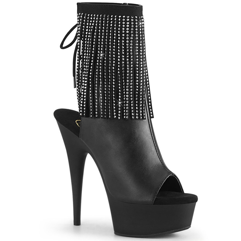Pleaser DELIGHT-1018RSF Black Vegan Leather Ankle Boots Pleaser DELIGHT-1018RSF Black Vegan Leather Ankle Boots