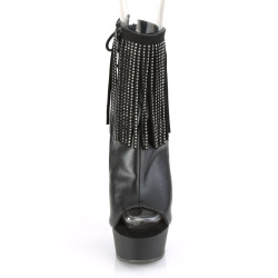 Pleaser DELIGHT-1018RSF Black Vegan Leather Ankle Boots