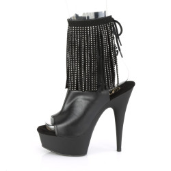 Pleaser DELIGHT-1018RSF Black Vegan Leather Ankle Boots