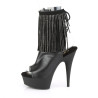 Pleaser DELIGHT-1018RSF Black Vegan Leather Ankle Boots