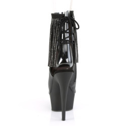 Pleaser DELIGHT-1018RSF Black Vegan Leather Ankle Boots