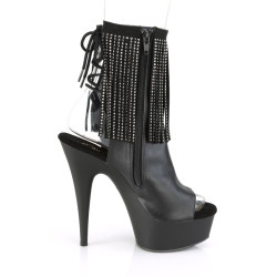 Pleaser DELIGHT-1018RSF Black Vegan Leather Ankle Boots