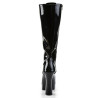 Pleaser ELECTRA-2020 Black Patent Chunky 70s Abba Boots