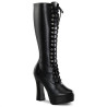Pleaser ELECTRA-2020 Black Vegan Chunky 70s Abba Boots