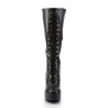 Pleaser ELECTRA-2020 Black Vegan Chunky 70s Abba Boots