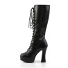 Pleaser ELECTRA-2020 Black Vegan Chunky 70s Abba Boots