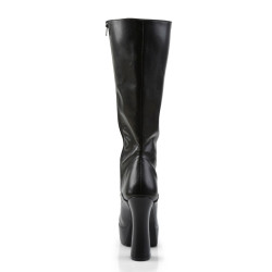 Pleaser ELECTRA-2020 Black Vegan Chunky 70s Abba Boots