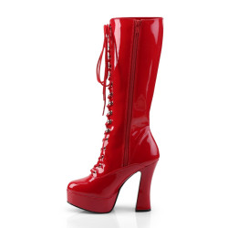 Pleaser ELECTRA-2020 Red Patent Chunky 70s Abba Boots