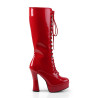 Pleaser ELECTRA-2020 Red Patent Chunky 70s Abba Boots