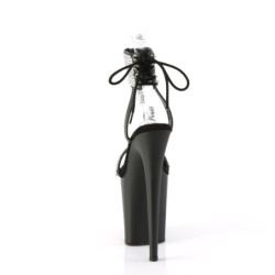 Pleaser FLAMINGO-870 Black Vegan Leather Strass Sale