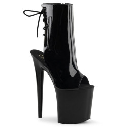 Pleaser FLAMINGO-1018 Black Patent Women Ankle Boots