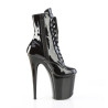Pleaser FLAMINGO-1020BLG Black Patent Blue Glitter Boots