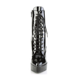 Devious INDULGE-1020 Black Patent Women's Ankle Boots