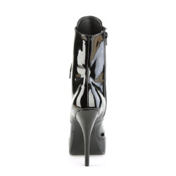 Devious INDULGE-1020 Black Patent Women's Ankle Boots