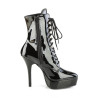 Devious INDULGE-1020 Black Patent Women's Ankle Boots