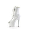 Pleaser ADORE-1021 White Patent High Heeled Ankle Boots