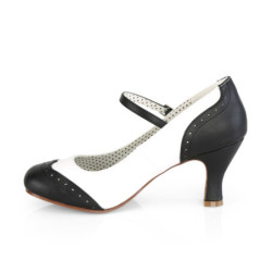 Pin Up Couture FLAPPER-25 Black White Spectator Pumps