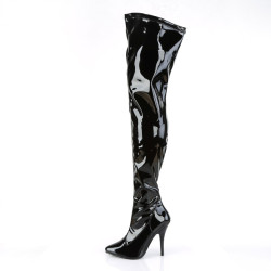 Pleaser SEDUCE-3000 Patent Stiletto Heeled Thigh Boots