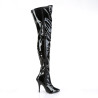 Pleaser SEDUCE-3000 Patent Stiletto Heeled Thigh Boots