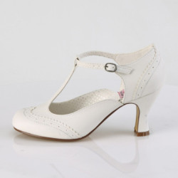 Pin Up Couture FLAPPER-26 White Spectator Retro Pumps