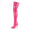 Pleaser SEDUCE-3000 Pink Stiletto Heeled Thigh Boots