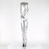 Pleaser SEDUCE-3000 Silver Stiletto Heeled Thigh Boots