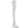 Pleaser SEDUCE-3000 White Stiletto Heeled Thigh Boots