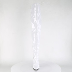 Pleaser SEDUCE-3000 White Stiletto Heeled Thigh Boots