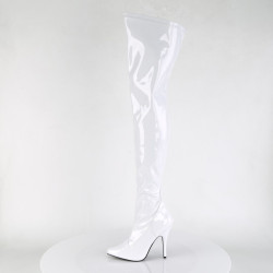 Pleaser SEDUCE-3000 White Stiletto Heeled Thigh Boots