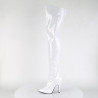 Pleaser SEDUCE-3000 White Stiletto Heeled Thigh Boots