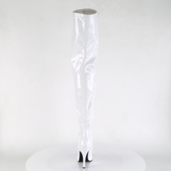 Pleaser SEDUCE-3000 White Stiletto Heeled Thigh Boots