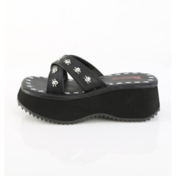 Demonia FLIP-05 Black Vegan Platform Women Mules