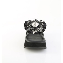 Demonia FLIP-16 Black Vegan Platform Women Mules