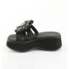 Demonia FLIP-16 Black Vegan Platform Women Mules