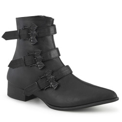 Demonia WARLOCK-50-B Black Vegan Winklepicker Men Boots