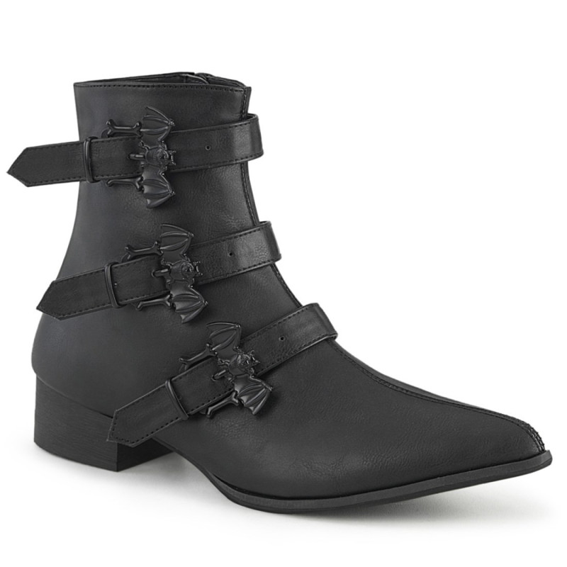 Demonia WARLOCK-50-B Black Vegan Winklepicker Men Boots Demonia WARLOCK-50-B Black Vegan Winklepicker Men Boots